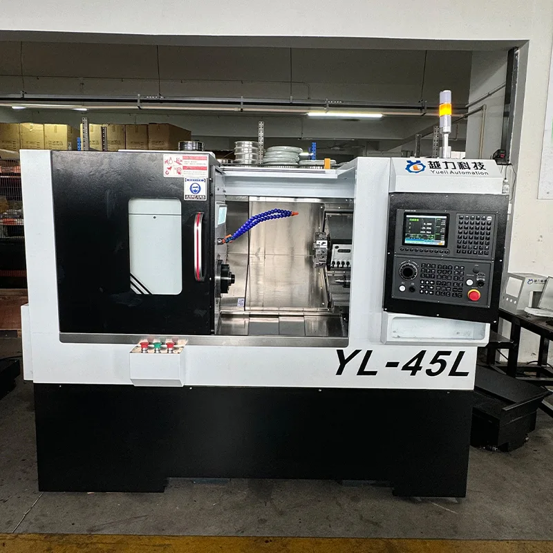 서보 터렛과 심압대가 있는 경사 침대 CNC 선반